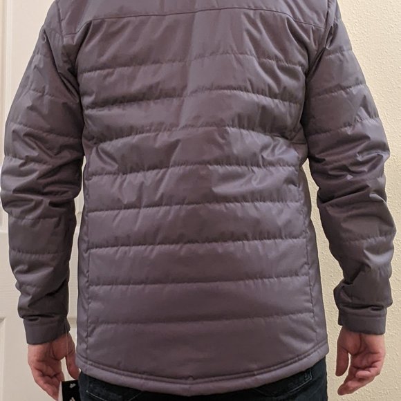 Adidas Sl transition jacket men's size medium gray puffer zips up onix coat - Picture 7 of 14
